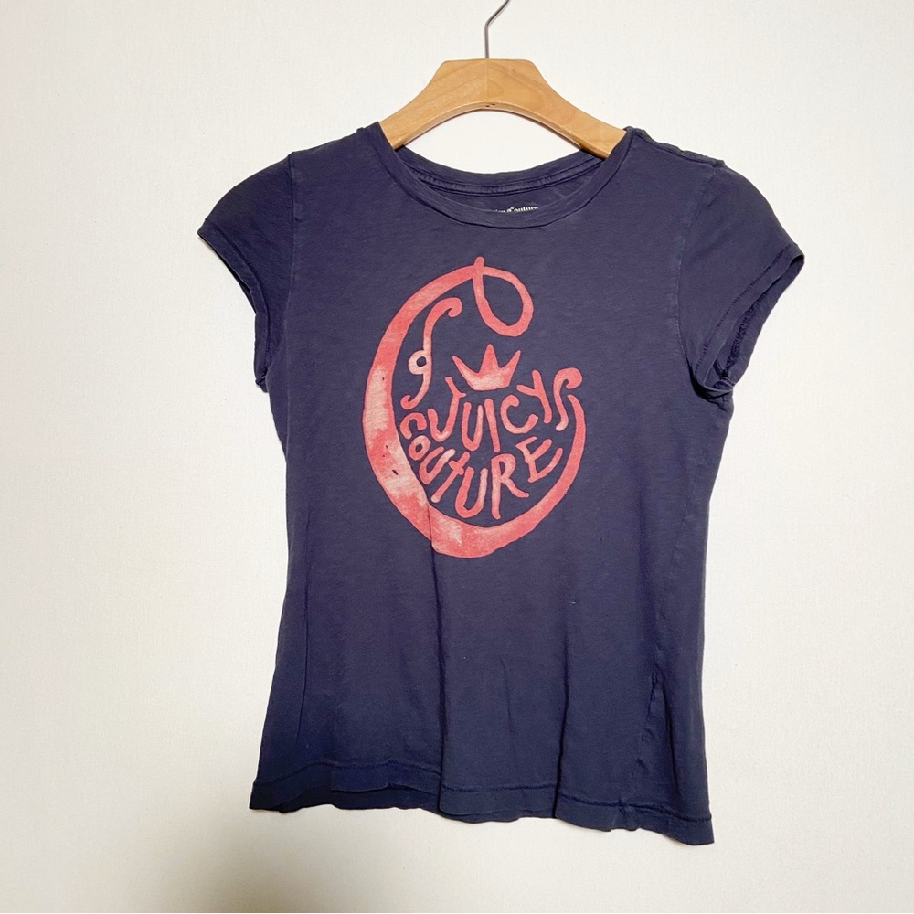 Juicy Couture Womens Blue Short Sleeve T-Shirt‎ Size Small